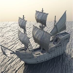 Caravel Merchant Ship Tabletop Terrain